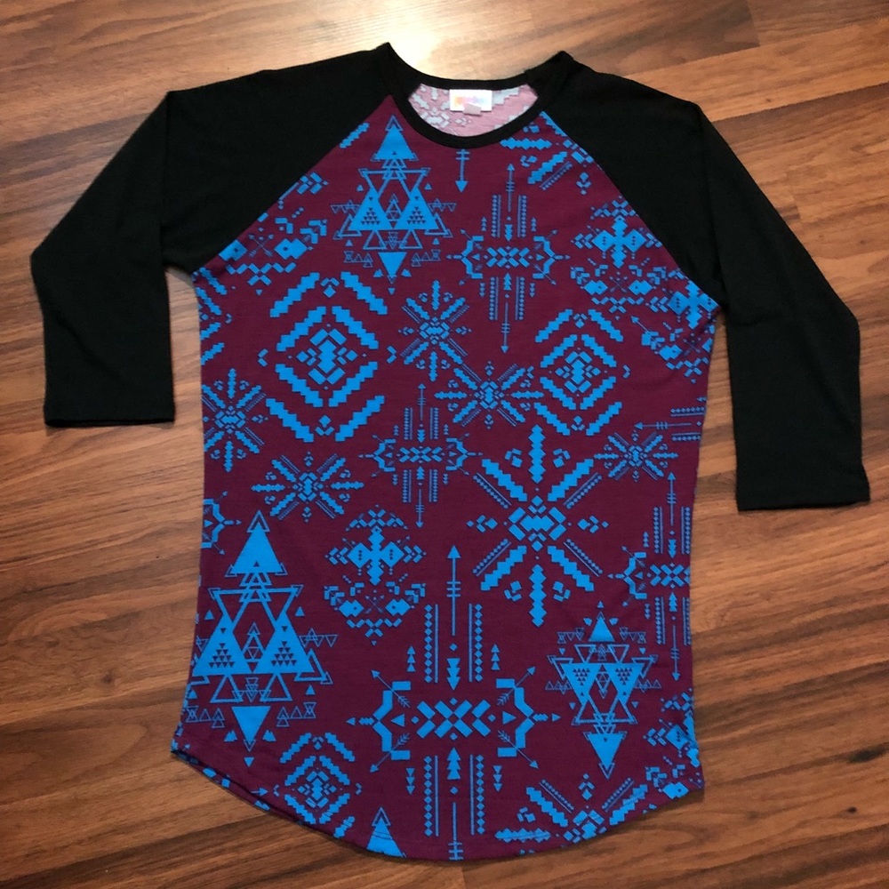 NWOT LULAROE RANDY MAROON, BLUE, BLACK TOP